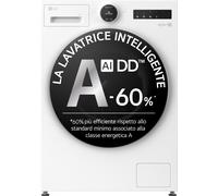 LG Lavatrice 9kg Next AI DD™ Serie X9 Classe A-60% 1400 giri, Easy Circle Control, Wi-Fi, AI Wash, Vapore antipiega White - F4X9009TWCE White