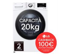 LG F0P3020TSWC Lavatrice capacità XL 20kg AI DD™ Serie P3, Classe B, 1000 giri, TurboWash 360, Vapore, Wi-Fi, White
