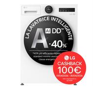 LG Lavatrice 11kg Next AI DD™ Serie X7 Classe A-40% 1400 giri, Easy Circle Control, Wi-Fi, AI Wash, Vapore, TurboWash White - F4X7011TWB Essence White (Glossy)
