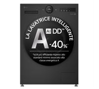 LG Lavatrice 13kg Next AI DD™ Serie X7 Classe A-40% 1400 giri, Easy Circle Control, Wi-Fi, AI Wash, Vapore, TurboWash Black - F4X7013TBB Matte Black