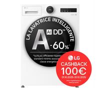LG Lavatrice 9kg Next AI DD™ Serie X9 Classe A-60% 1400 giri, Easy Circle Control, Wi-Fi, AI Wash, Vapore antipiega White - F4X9009TWCE White