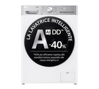 LG F4R9009TPWC Lavatrice 9kg AI DD, Classe A-40%, 1400 giri, TurboWash, Vapore