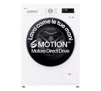 LG F4NX1008NWK Lavatrice smart 8kg, Classe A, 1400 giri, 6 Motion, Allergy Care, Bianca