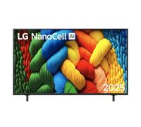 LG NanoCell AI NANO80 TV 55 pollici, Smart TV 4K, Processore α7 Gen8, Tecnologia NanoCell, webOS con AI e telecomando puntatore AI, Filmmaker mode, Gaming con VRR 4K@60Hz, 55NANO80A6B 2025