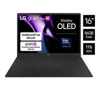 LG gram Pro 16Z90TP, Notebook 16" OLED 2880x1800, Intel Core Ultra 7 (Serie 2) 255H, 16GB RAM, 1TB SSD, Ultraleggero solo 1.2 kg, Batteria 77Wh, Windows 11 Home, Tastiera italiana, Tasto Copilot, Nero