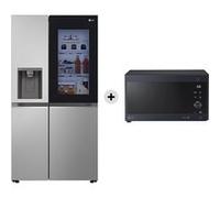 LG Offerta Kit Esclusivo: Frigorifero Side-by-Side InstaView Classe D, 635L + Microonde NeoChef 25 litri, potenza 1000W - GSGV80PYLD.MH6565 Acciaio scuro opaco