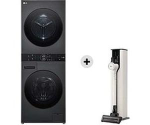 LG Offerta Kit Esclusivo: WashTower Colonna Bucato 12/10kg AI DD 10% / C + CordZero™ All-in-One A9T Aspirapolvere Kompressor™ 260 W - WT1210B Platinum black