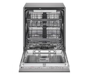 LG QuadWash DB965TXS Lavastoviglie da Incasso a Scomparsa Totale, Serie 3 14 coperti, 4 Bracci Irroratori, Vapore, Cerniere Sliding, Apertura Automatica, 3° Cestello, Wi-Fi, Acciaio