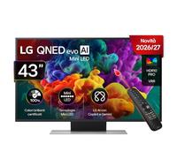 Lg Smart TV 43 Pollici 4K QNED evo AI MiniLED WebOS Nero 43QNED86B6B