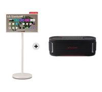 LG StanbyME 2 Schermo super portatile da 27″ Touchscreen webOS + xboom Bounce by will.i.am Speaker Bluetooth 40W Offerta Kit Esclusivo - 27LX6TDGA.BOU Bianco