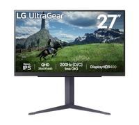 LG UltraGear 27GS85Q Monitor Gaming 27" Nano IPS QHD (2560x1440), 200Hz (O/C), 1ms (GtG), G-Sync Compatible, AMD FreeSync, HDR 400, HDMI 2.0 (HDCP 2.2), DisplayPort 1.4, AUX, Flicker Safe, Nero