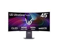 LG UltraGear™ 45GX90SA-B - Schermo PC da gaming curvo da 45" - pannello OLED risoluzione WQHD (3440x1440), 0.03 ms GtG 240Hz, DisplayHDR™ TrueBlack 400, DCI-P3 98.5% (CIE1976), AMD FreeSync Premium