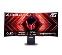 LG UltraGear - Monitor da gioco OLED curvo 45GS95QE, 45", 1440p, 240Hz, tempo di risposta 0,03 ms, HDR 10, compatibile con NVIDIA G-Sync e AMD FreeSynce, risparmio energetico intelligente, DisplayPort
