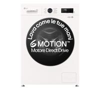 LG W4NX1085NWB Lavasciuga 8/5kg Serie X1, Classe A/E, Lavatrice Asciugatrice, 1400 Giri, Wi-Fi, Tecnologia 6 motion Direct Drive, Top rimovibile, Vapore Allergy Care, Libera installazione, Bianca