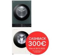 LG WashTower Colonna Bucato 12/10kg AI DD Classe A-10% / C Pannello unificato, TurboWash360,Pompa di calore Beige Verde - WT1210EGF Beige