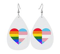 Lgbt Arcobaleno E Transgender Pride Bandiera Cuore Orecchini In Pelle Per Le Donne Ciondola L'orecchino Pendente Con Gancio Regali Per Ragazza Adulta