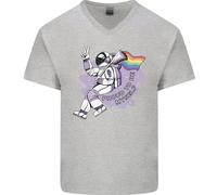 Lgbt Astronauta Proud To Be Me Stesso Uomo Scollo A V Cotone T-Shirt