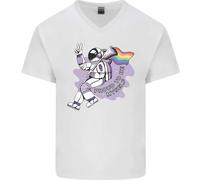 Lgbt Astronauta Proud To Be Me Stesso Uomo Scollo A V Cotone T-Shirt