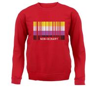 Lgbt Codice a Barre Bandiere Nonbinary - Bambini Felpa/Maglione - Pride Gay Bi