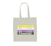 Lgbt Codice a Barre Bandiere Nonbinary - Borsa Tote IN Tela - Pride Gay Bi