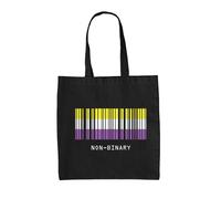 Lgbt Codice a Barre Bandiere Nonbinary - Borsa Tote IN Tela - Pride Gay Bi