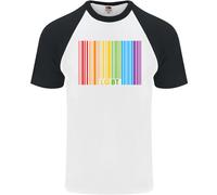 Lgbt Codice a Barre Gay Pride Giorno Consapevolezza DA UOMO S/S Baseball T-Shirt