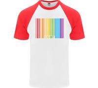 Lgbt Codice a Barre Gay Pride Giorno Consapevolezza DA UOMO S/S Baseball T-Shirt