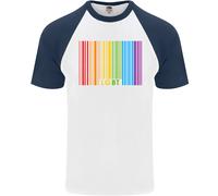 Lgbt Codice a Barre Gay Pride Giorno Consapevolezza DA UOMO S/S Baseball T-Shirt