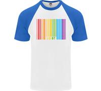 Lgbt Codice a Barre Gay Pride Giorno Consapevolezza DA UOMO S/S Baseball T-Shirt