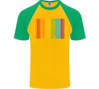 Lgbt Codice a Barre Gay Pride Giorno Consapevolezza DA UOMO S/S Baseball T-Shirt