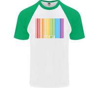 Lgbt Codice a Barre Gay Pride Giorno Consapevolezza DA UOMO S/S Baseball T-Shirt
