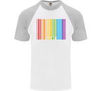 Lgbt Codice a Barre Gay Pride Giorno Consapevolezza DA UOMO S/S Baseball T-Shirt
