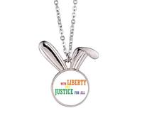 lgbt - Collana con ciondolo a forma di coniglietto con bandiera arcobaleno e giustizia, idea regalo