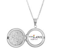 LGBT - Collana con medaglione con bandiera arcobaleno, con scritta "More Love Less Hate", idea regalo per compleanno
