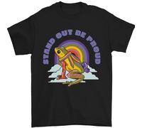 LGBT Frog Stand Out To Be Proud Gay Pride Uomo T-Shirt 100% Cotone