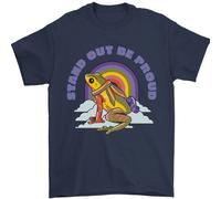 LGBT Frog Stand Out To Be Proud Gay Pride Uomo T-Shirt 100% Cotone