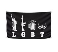 LGBT Funny Pride Flag - Motivational Rainbow Wall Tapestry 3x5 Ft, Vibrant Dorm Room Banner, Brass Grommets, UV Resistant Polyester, Bold Statement Sign | For Students