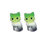 Lgbt Gatto Orecchini Lgbtqia Pride Verde Bianco Grigio Acrilico Nero UK