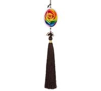 LGBT Gay Pride Bandiera Arcobaleno Rosa Fiore Divertente Appeso Auto Ciondolo Specchietti Retrovisori Ornamento Accessori Camion Decorazione Interni