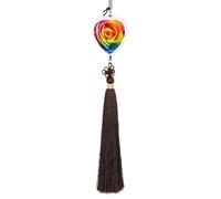 LGBT Gay Pride Bandiera Arcobaleno Rosa Fiore Divertente Appeso Auto Ciondolo Specchietti Retrovisori Ornamento Accessori Camion Decorazione Interni