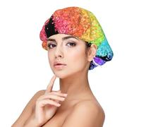 Lgbt Gilter Arcobaleno Gay,Cuffia da notte in raso per adulti - Cuffia da notte elastica per donna, copricapelli per la notte
