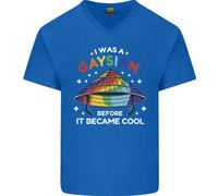 Lgbt I Was A Gaysian Prima It Came Cool Uomo Scollo A V Cotone T-Shirt