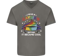 Lgbt I Was A Gaysian Prima It Came Cool Uomo Scollo A V Cotone T-Shirt