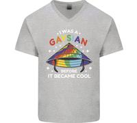 Lgbt I Was A Gaysian Prima It Came Cool Uomo Scollo A V Cotone T-Shirt