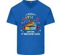 Lgbt I Was A Gaysian Prima It Came Cool Uomo Scollo A V Cotone T-Shirt