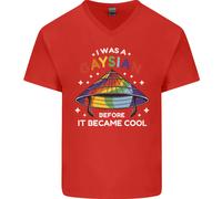 Lgbt I Was A Gaysian Prima It Came Cool Uomo Scollo A V Cotone T-Shirt