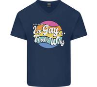 Lgbt Im Gay Cioè Why Pride Consapevolezza Uomo Scollo A V Cotone T-Shirt