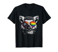 LGBT Lemur Occhiali da sole Progress Pride Flag LGBTQ+ Maglietta