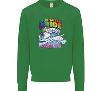 LGBT Live With Pride Unicorn Gay Pride Awareness Uomo Sweatshirt Jumper