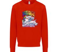 LGBT Live With Pride Unicorn Gay Pride Awareness Uomo Sweatshirt Jumper